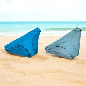 Blue and Gray Women's Swim Bottoms